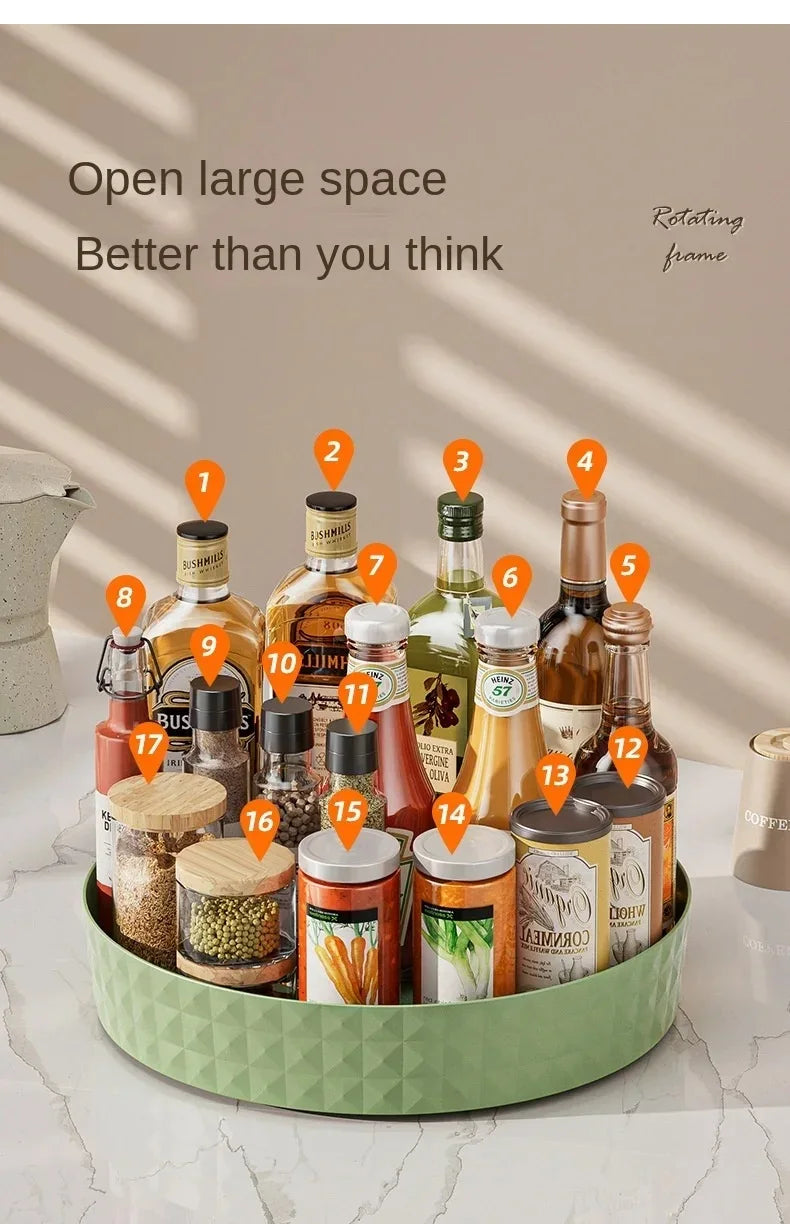 Rotating Spice Rack Organizer For Kitchen Cosmetics Storage