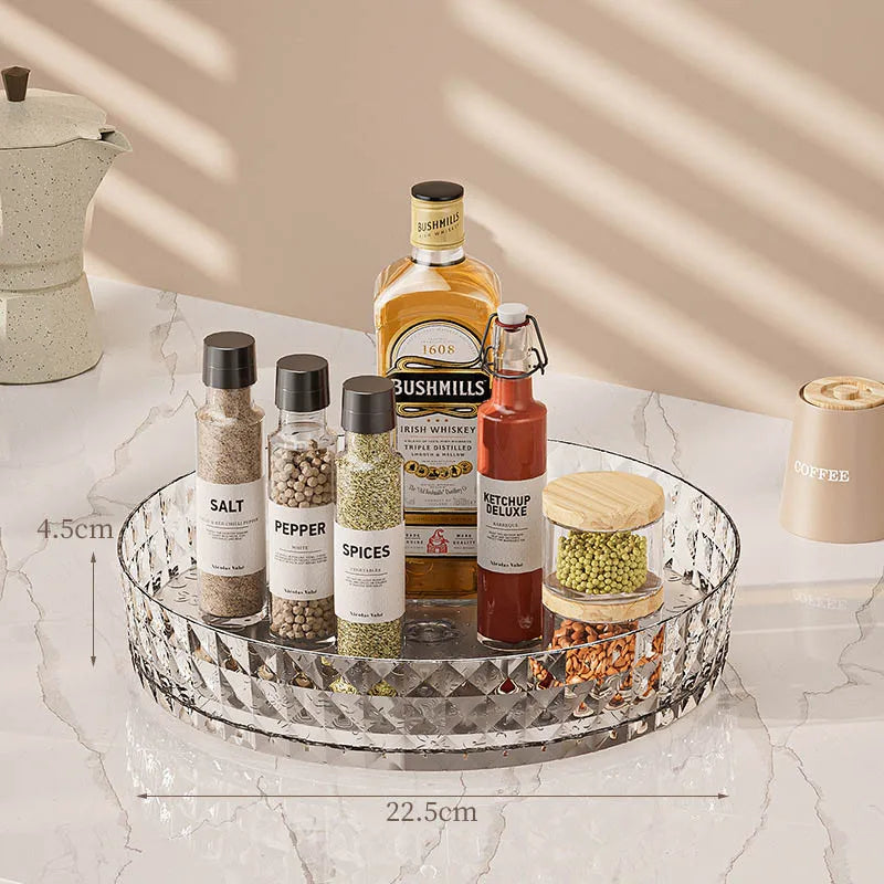 Rotating Spice Rack Organizer For Kitchen Cosmetics Storage