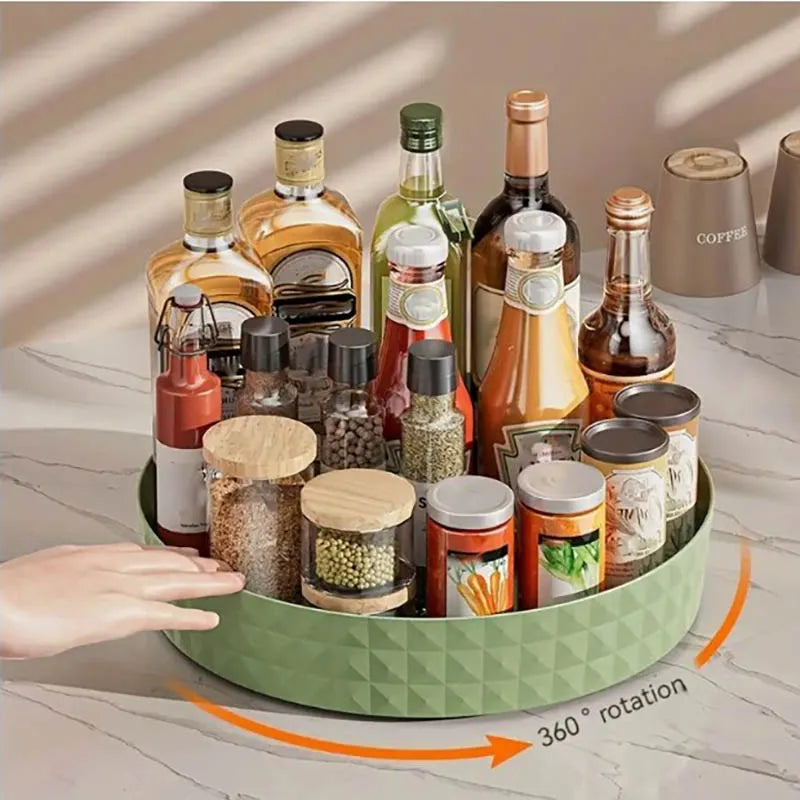 Rotating Spice Rack Organizer For Kitchen Cosmetics Storage