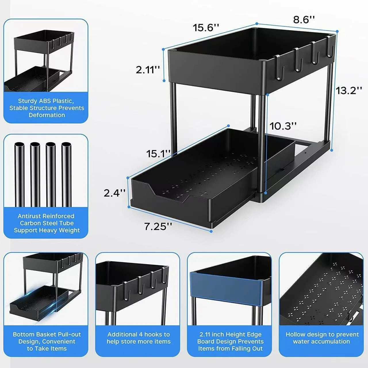 2-Tier Sliding Sink Organizer