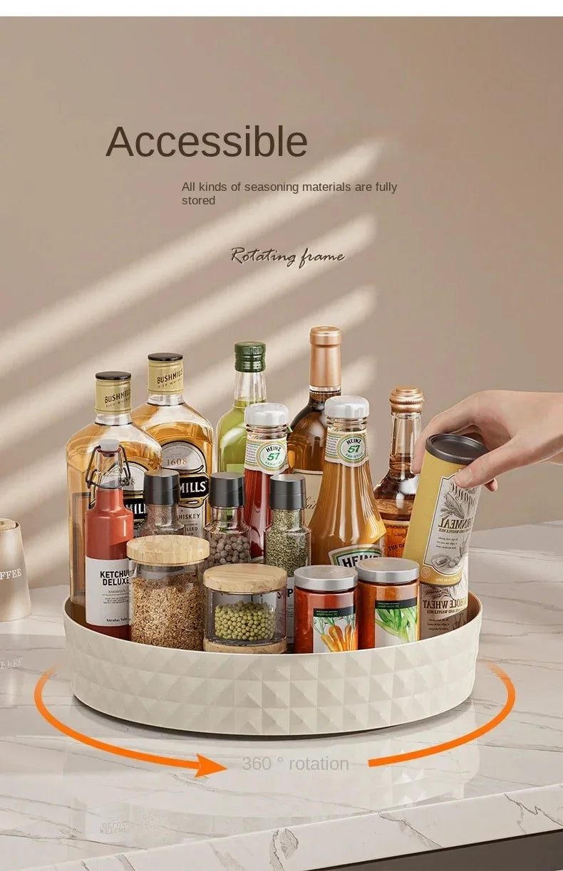 Rotating Spice Rack Organizer For Kitchen Cosmetics Storage