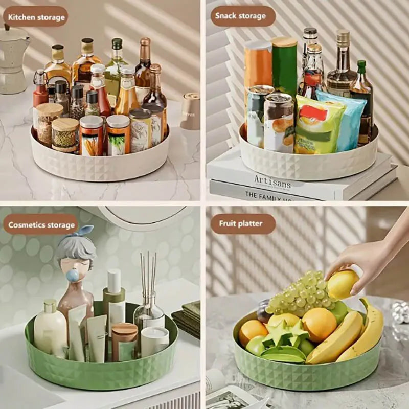 Rotating Spice Rack Organizer For Kitchen Cosmetics Storage