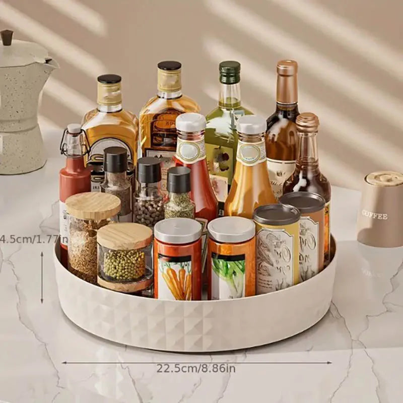 Rotating Spice Rack Organizer For Kitchen Cosmetics Storage