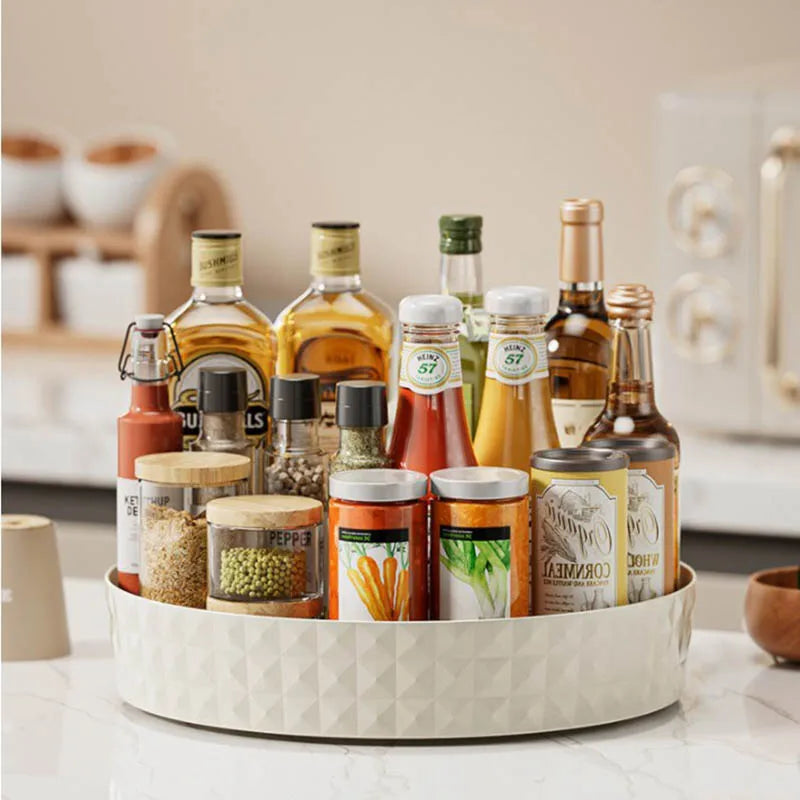 Rotating Spice Rack Organizer For Kitchen Cosmetics Storage