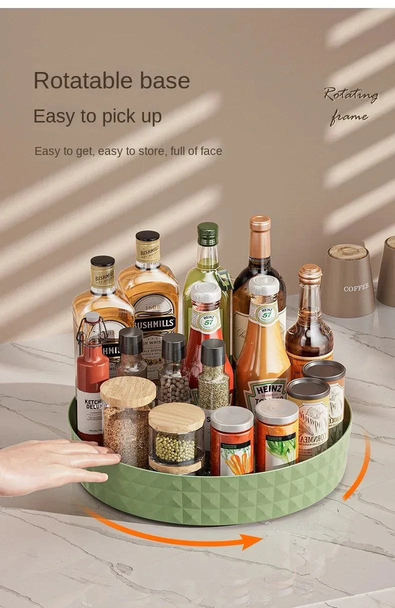 Rotating Spice Rack Organizer For Kitchen Cosmetics Storage